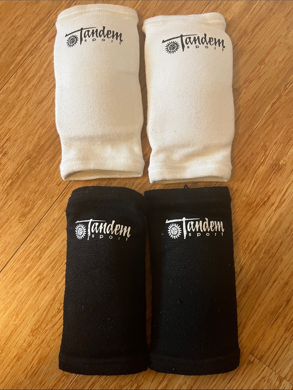 Tandem Sport Women’s volleyball elbow sleeves- White & Black